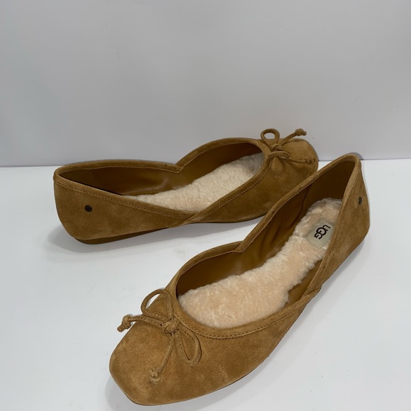 SOLD NEW UGG LANE GENUINE SHEARLING LINE SUEDE FLA - Picture 2 of 11